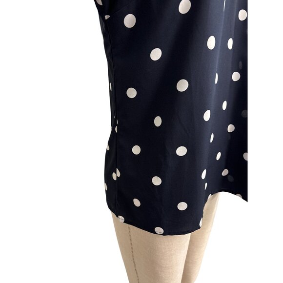 Vintage Banana Republic Polka Dot V-Neck Bell Sleeve Blouse M - Picture 4 of 12
